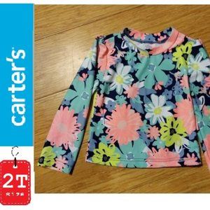 🎁 10/$25  - Rashguard flower top, 2T